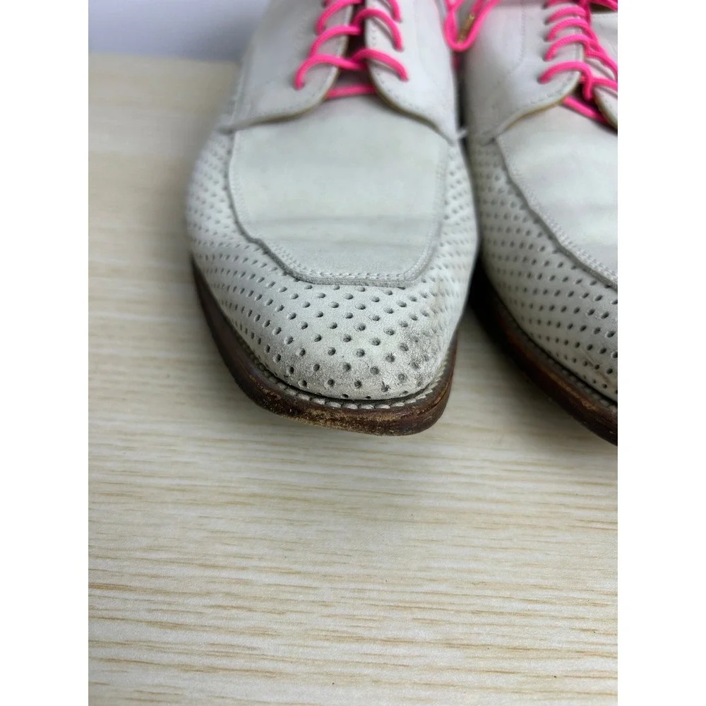 VTG Peal & Co‎ Brooks Brothers Men Dress Shoes 9D White Wingtip Oxfords Leather